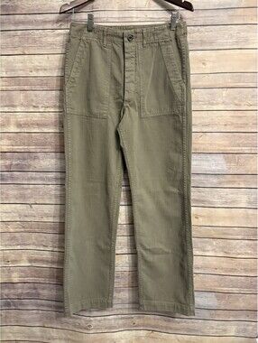 RE/DONE Pants 26 Womens 50s Military Trouser Surplus Green Fatigue